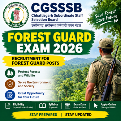 CGSSSB Forest Guard Exam 2026 Poster