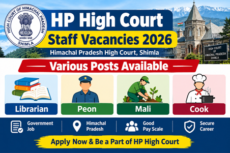HP High Court Staff Vacancies, HC-Advt./2026 (3) 1 HP High Court Staff Vacancies