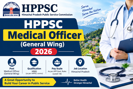 HPPSC Medical Officer (General Wing), Advt No.:62/9-2026 1 HPPSC Medical Officer (General Wing)