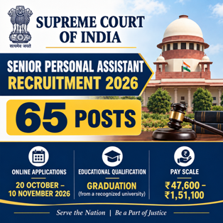 The Supreme Court Recruitment 65 Posts 2026 1 Supreme Court Recruitment 2026